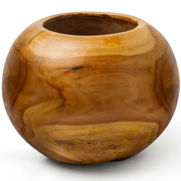 10-Inch Ball Teak Root Vase